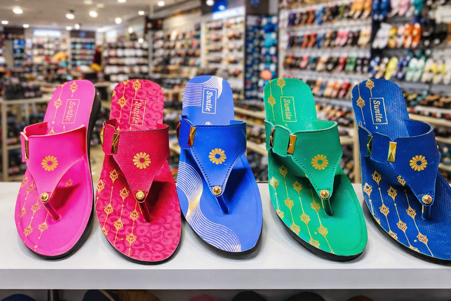 Sunite Ladies PU Slipper/Chappal for adult size 4-6 - Image 2