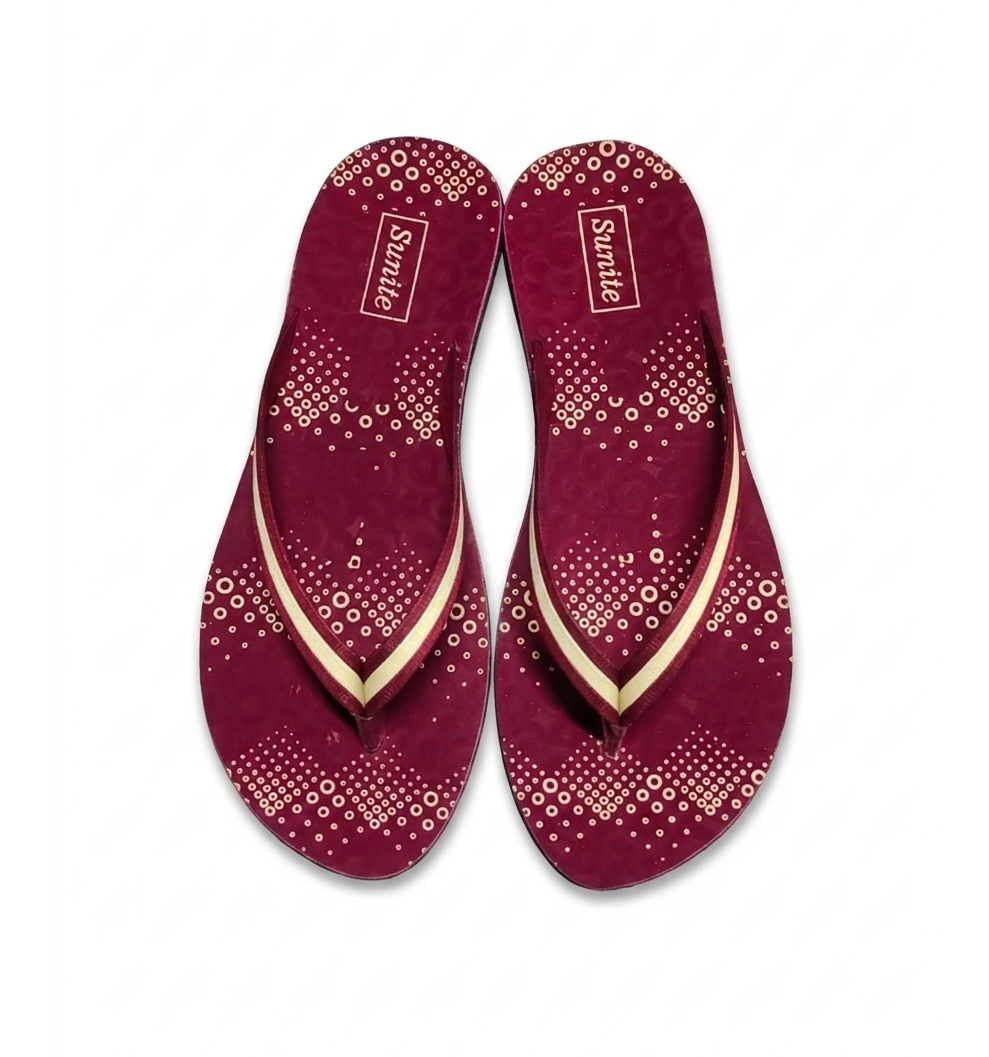 Step Out in Comfort: Sunite Women's Elegant Maroon Flip-Flops - Image 3